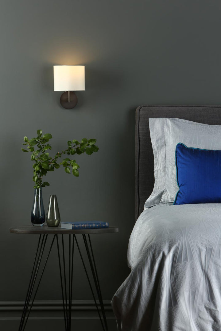 Dar FER0763-S1122 Ferrara Wall Light Brushed Bronze With Shade