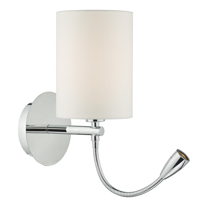 Dar FET0750-S1061 Feta Wall Light Polished Chrome With Shade LED