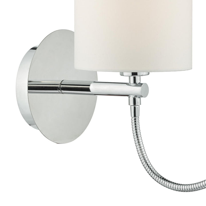 Dar FET0750-S1061 Feta Wall Light Polished Chrome With Shade LED