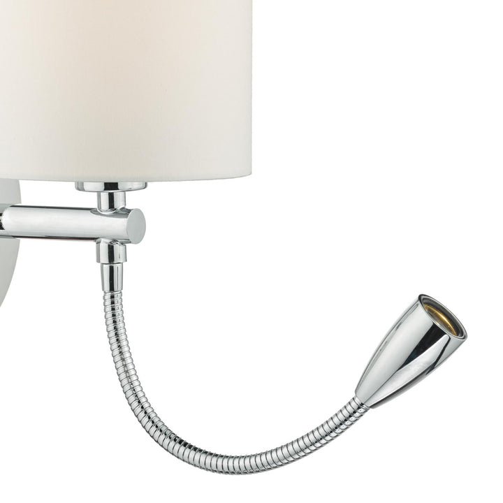 Dar FET0750-S1061 Feta Wall Light Polished Chrome With Shade LED