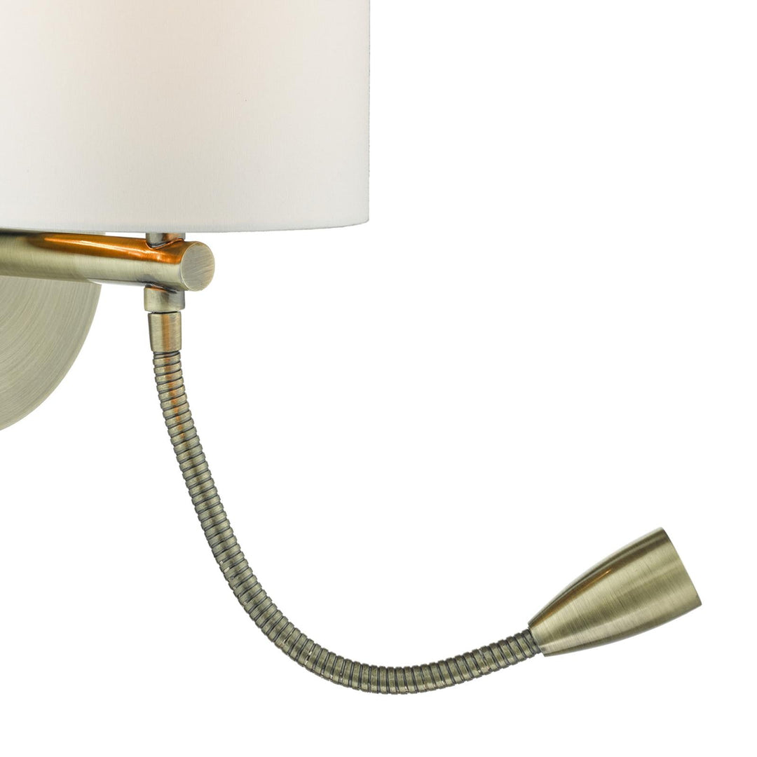 Dar FET0775-S1061 Feta Wall Light Antique Brass With Shade LED