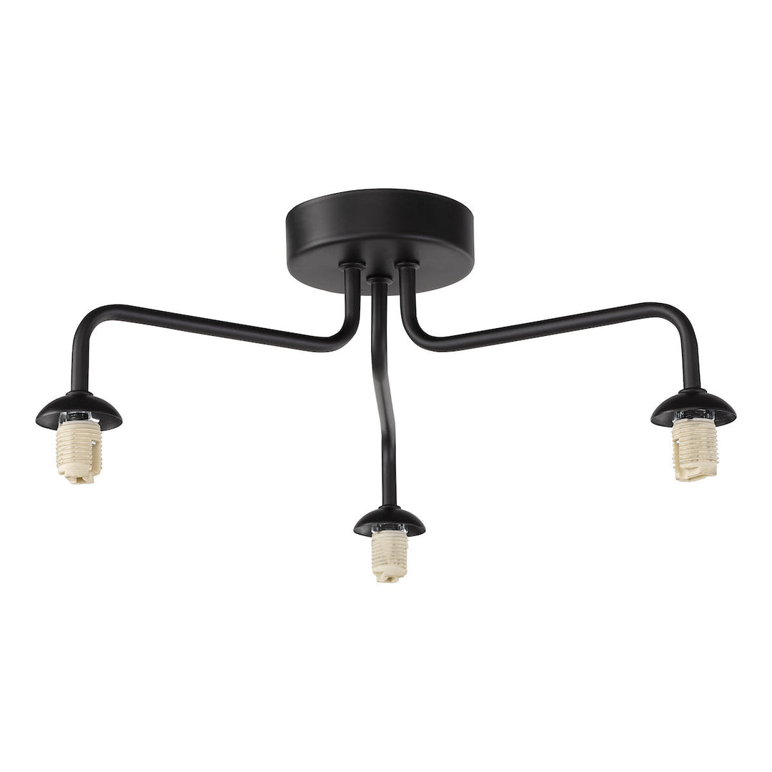 Dar FEY0322-F Feya 3 Light Semi-Flush Matt Black Fitting Only (S)