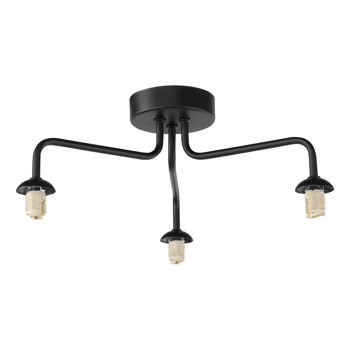 Dar FEY0322-F Feya 3 Light Semi-Flush Matt Black Fitting Only (S)