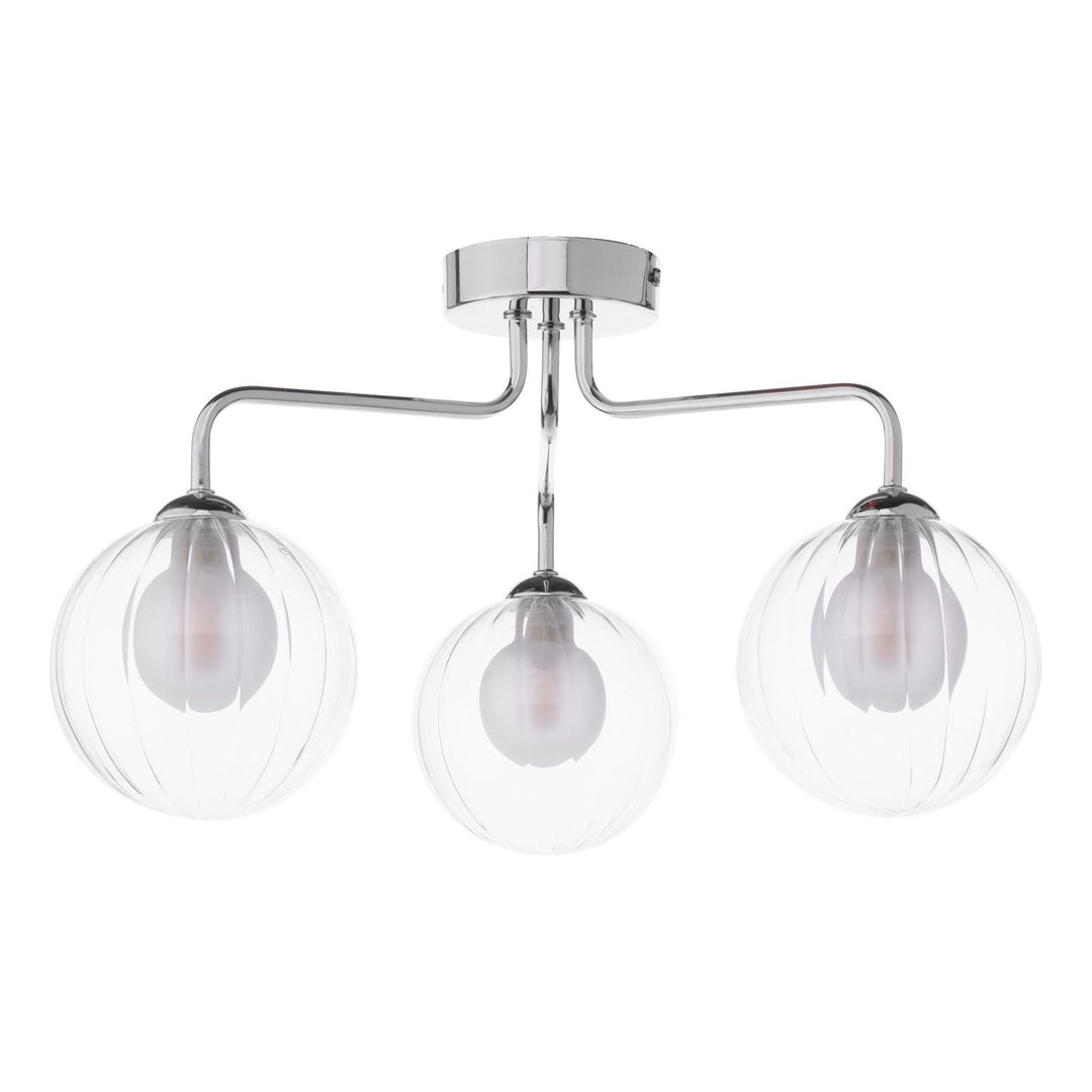 Dar FEY0350-20 Feya 3 Light Semi Flush Polished Chrome With Clear/Opal Glass