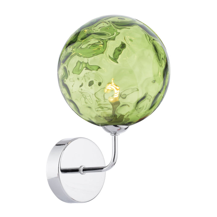 Dar GL14 Mix &amp; Match Green Dimpled Glass G9 15cm Shade Only (S)
