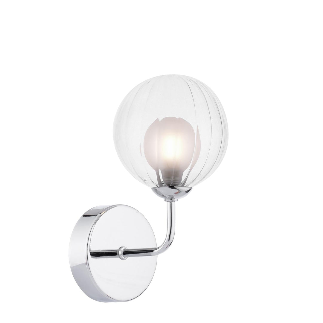 Dar FEY0750-20 Feya Wall Light Polished Chrome With Clear/Opal Glass
