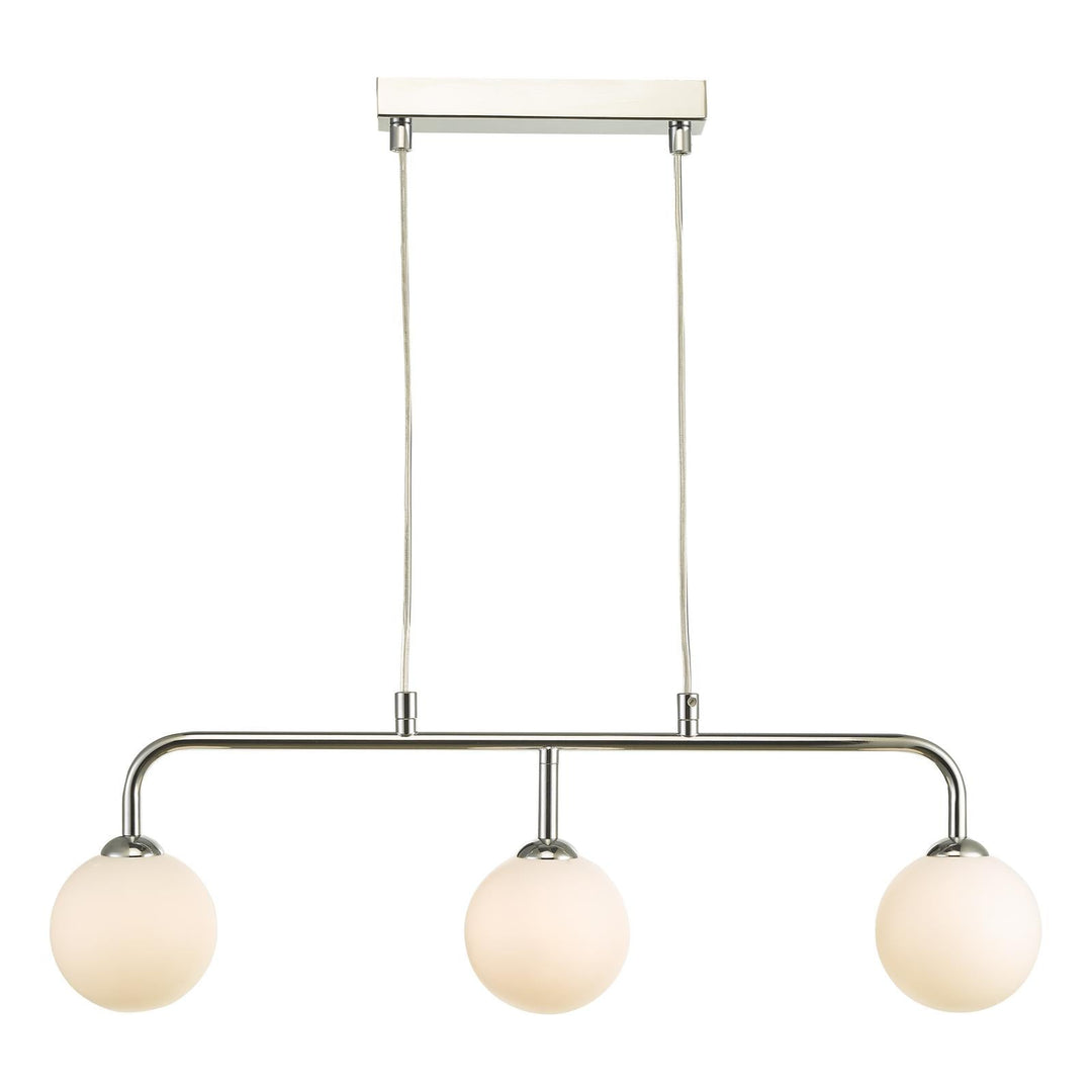 Dar FEY6250-02 Feya 3 Light Bar Pendant Polished Chrome With Opal Glass