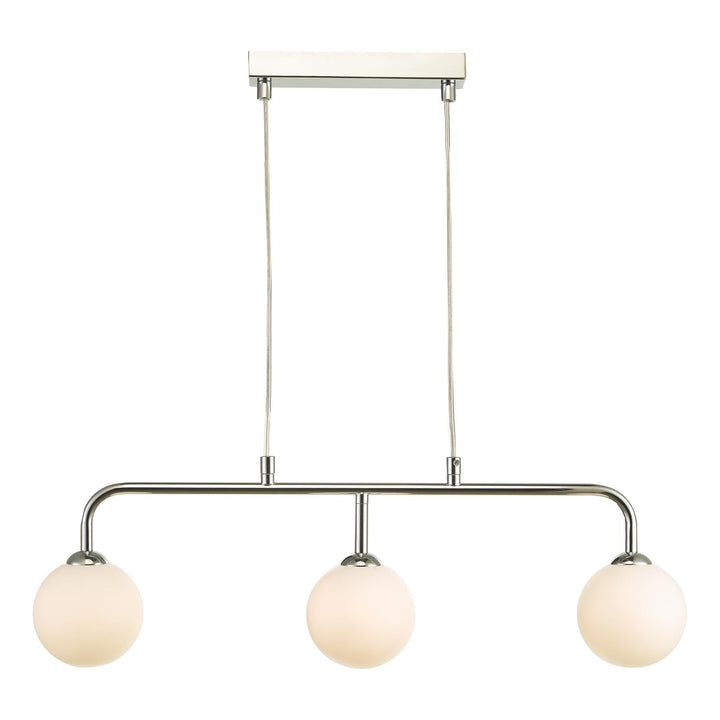 Dar FEY6250-02 Feya 3 Light Bar Pendant Polished Chrome With Opal Glass
