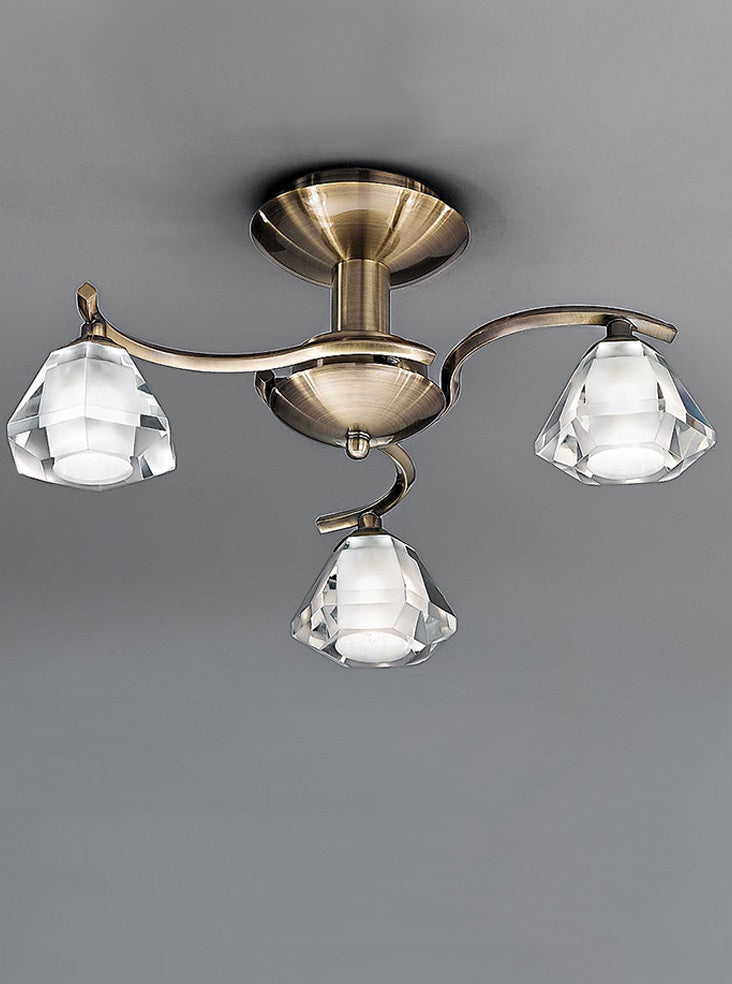 Franklite FL2163/3 Twista 3 Light Ceiling Flush Bronze (S)