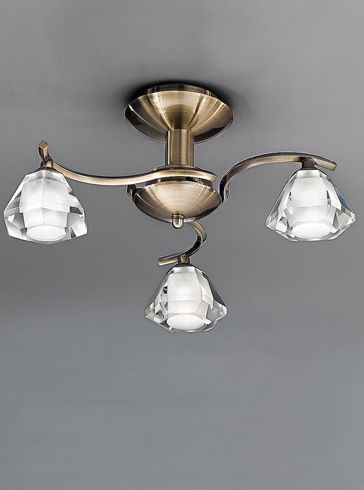 Franklite FL2163/3 Twista 3 Light Ceiling Flush Bronze (S)