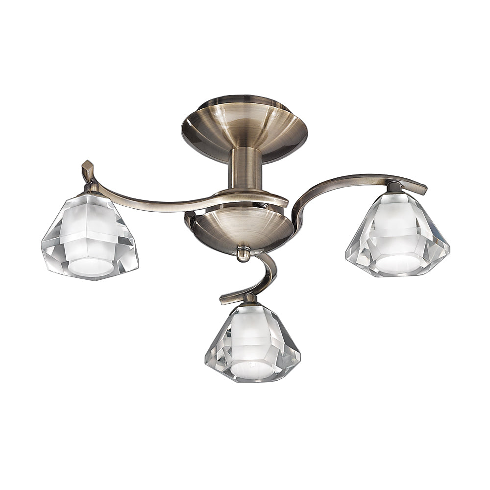 Franklite FL2163/3 Twista 3 Light Ceiling Flush Bronze (S)