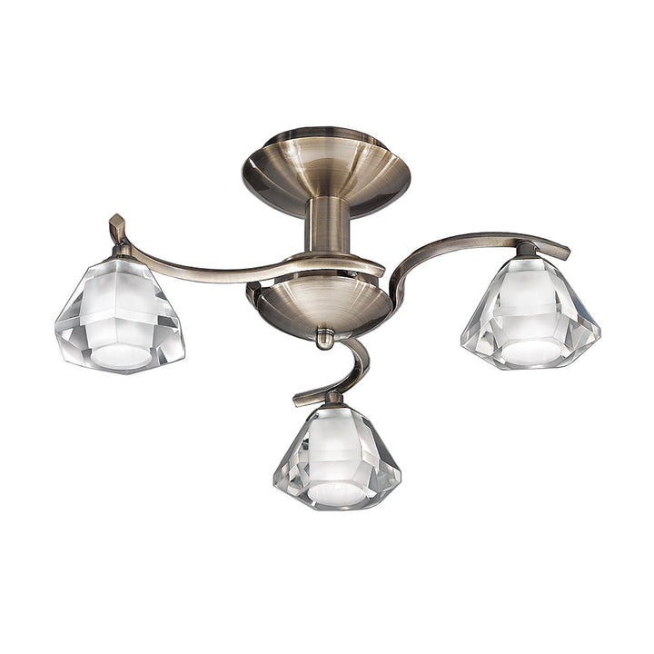 Franklite FL2163/3 Twista 3 Light Ceiling Flush Bronze (S)