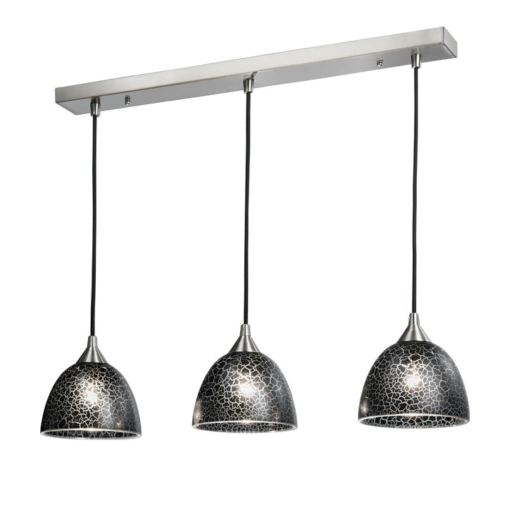 Franklite FL2290/3/952 Vetross Bar Pendant Black Crackle Effect Shades (S)