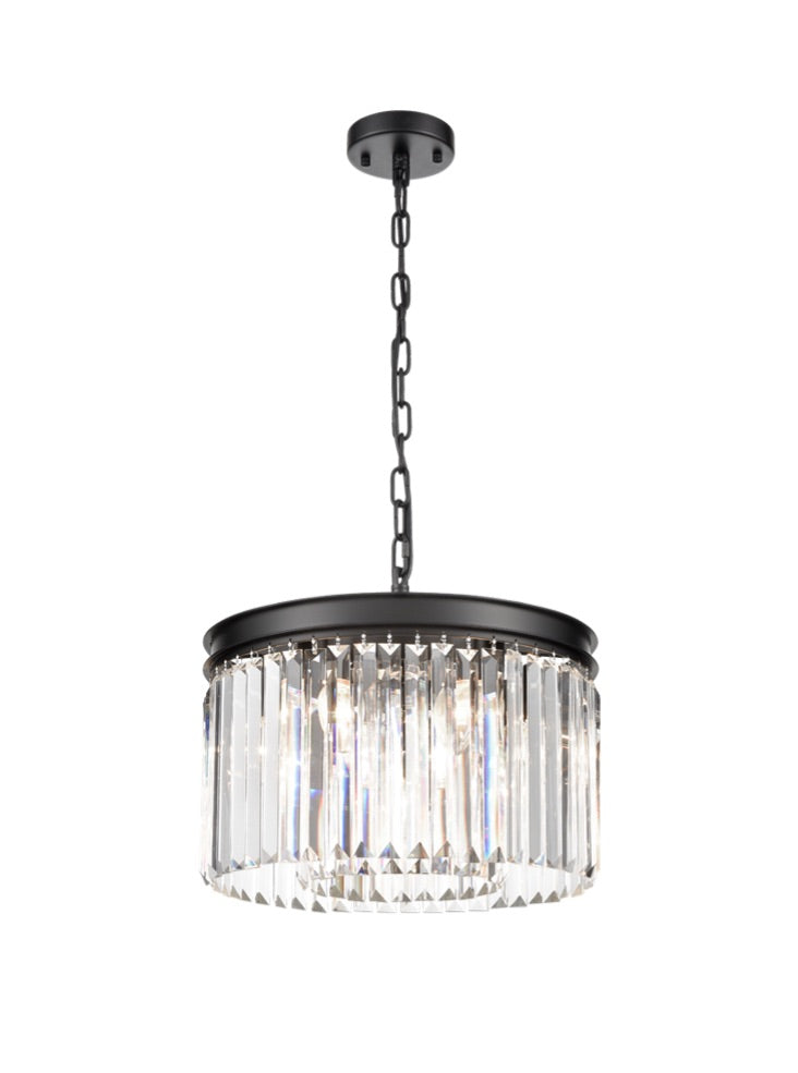 Franklite FL2413-5 Perdita 5 Light Pendant Black Crystal Drops (S)