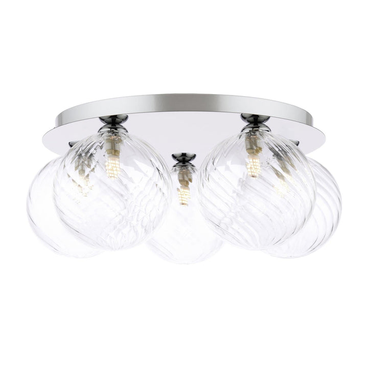 Dar FOL5450-22 Foley 5 Light Flush Polished Chrome With Closed Glass