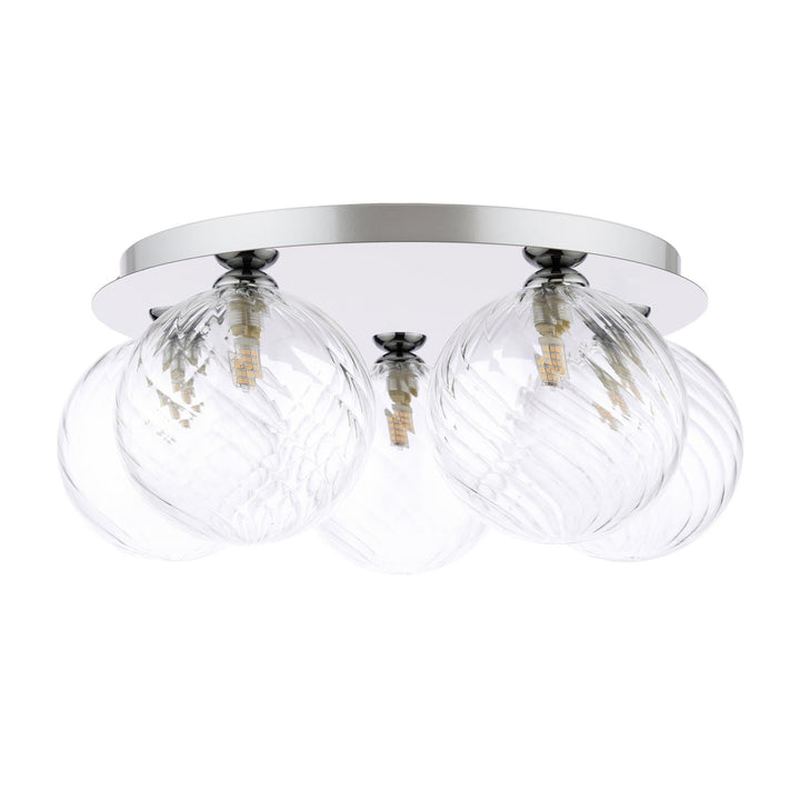 Dar FOL5450-22 Foley 5 Light Flush Polished Chrome With Closed Glass