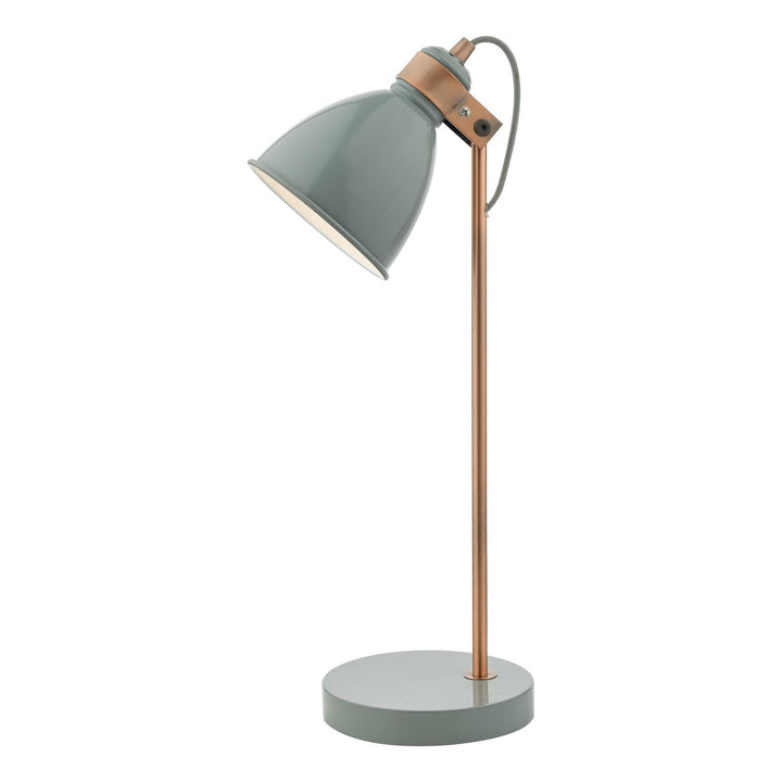 Dar FRE4239 Frederick Desk Lamp Grey and Satin Copper