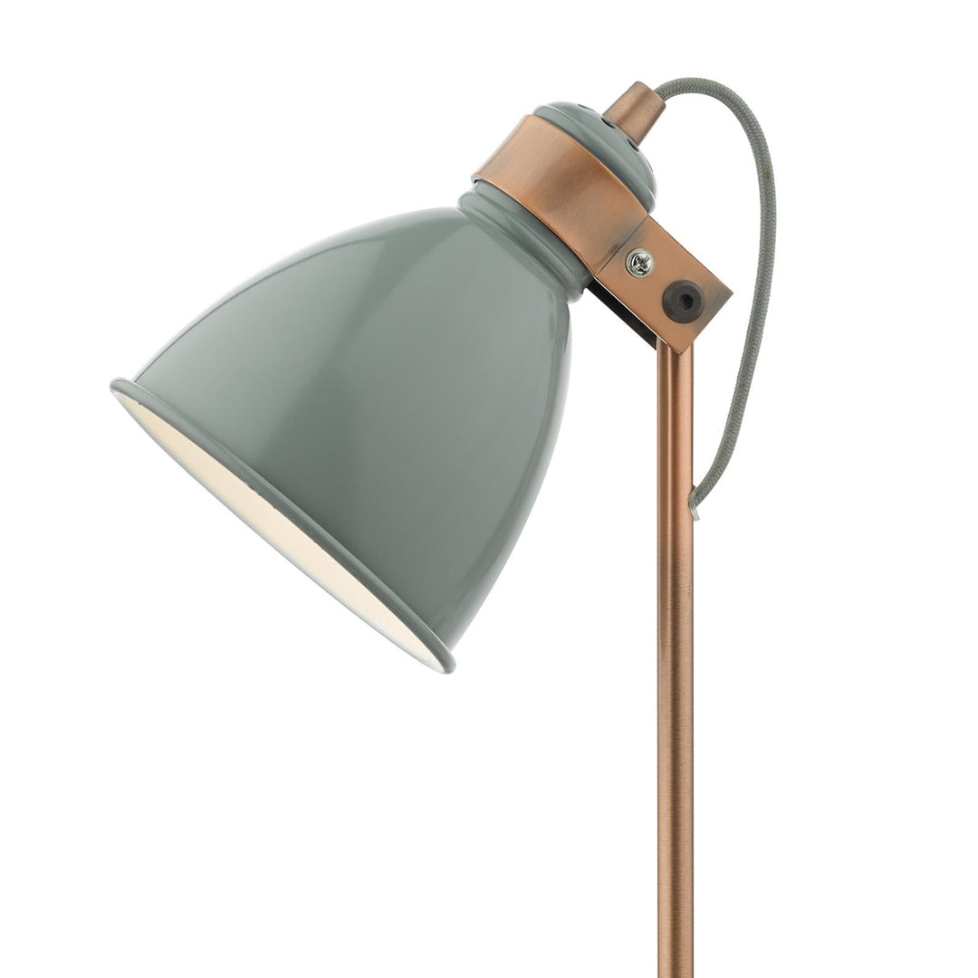 Dar FRE4239 Frederick Desk Lamp Grey and Satin Copper