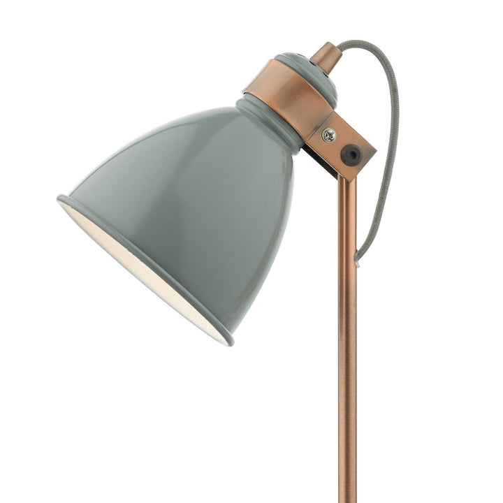 Dar FRE4239 Frederick Desk Lamp Grey and Satin Copper