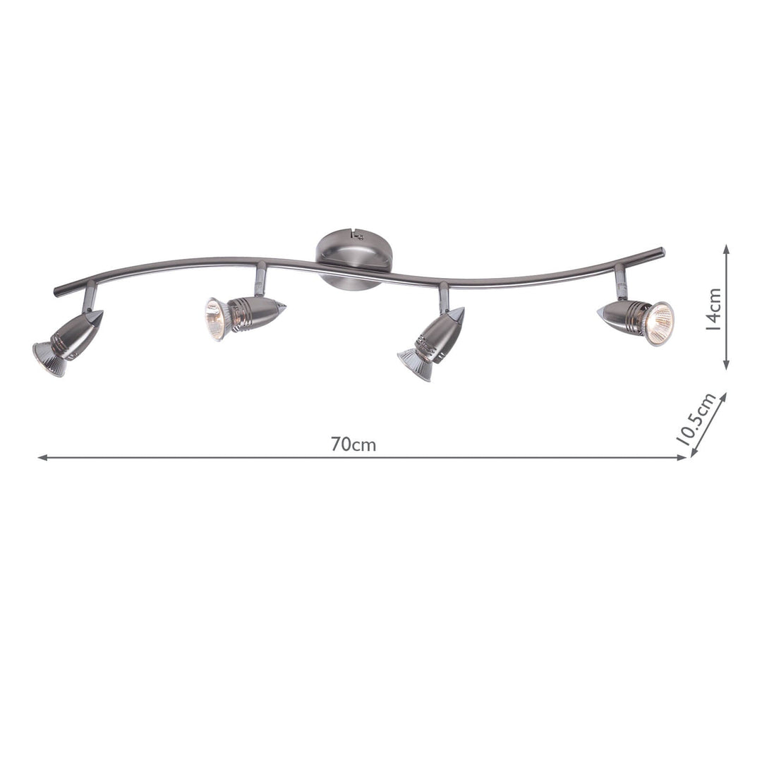 Dar GEM8446 Gemini 4 Light Bar Spotlight Satin Chrome