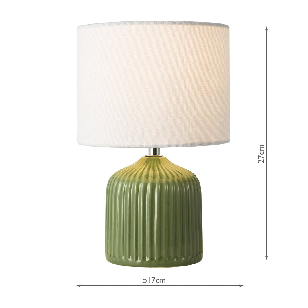 Dar GIG4124 Gigi Twin Pack Table Lamp Green Ceramic With Shade