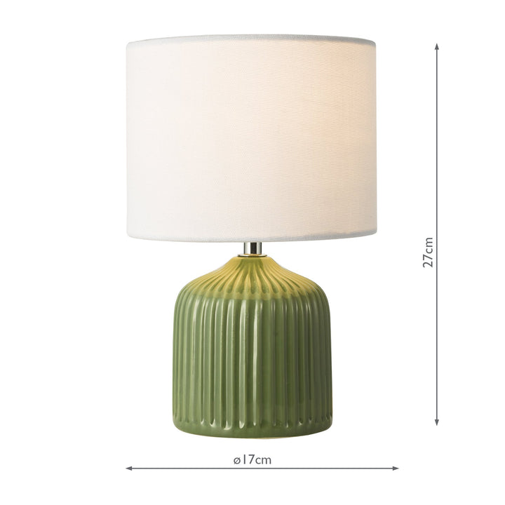 Dar GIG4124 Gigi Twin Pack Table Lamp Green Ceramic With Shade
