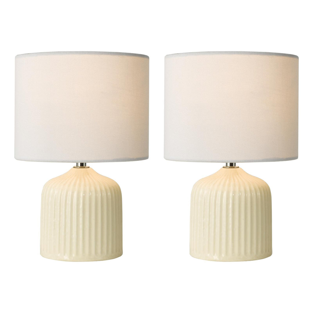 Dar GIG4133 Gigi Twin Pack Table Lamp Cream Ceramic With Shade