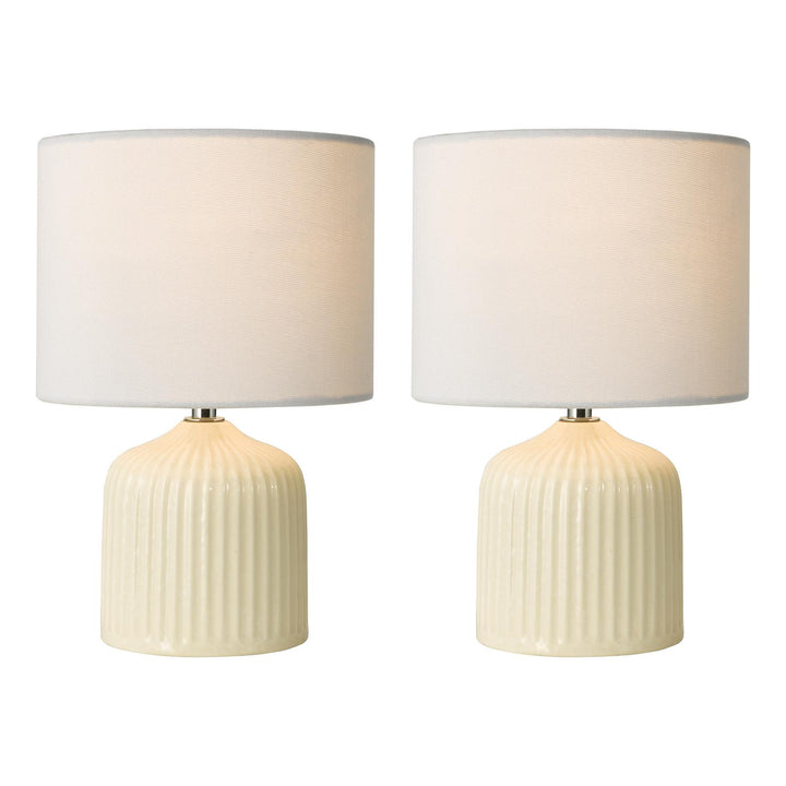 Dar GIG4133 Gigi Twin Pack Table Lamp Cream Ceramic With Shade