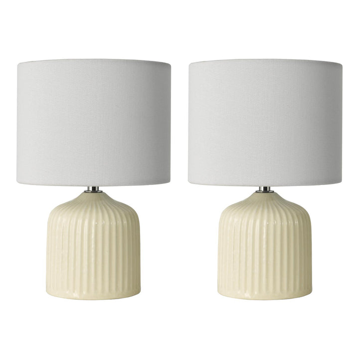 Dar GIG4133 Gigi Twin Pack Table Lamp Cream Ceramic With Shade