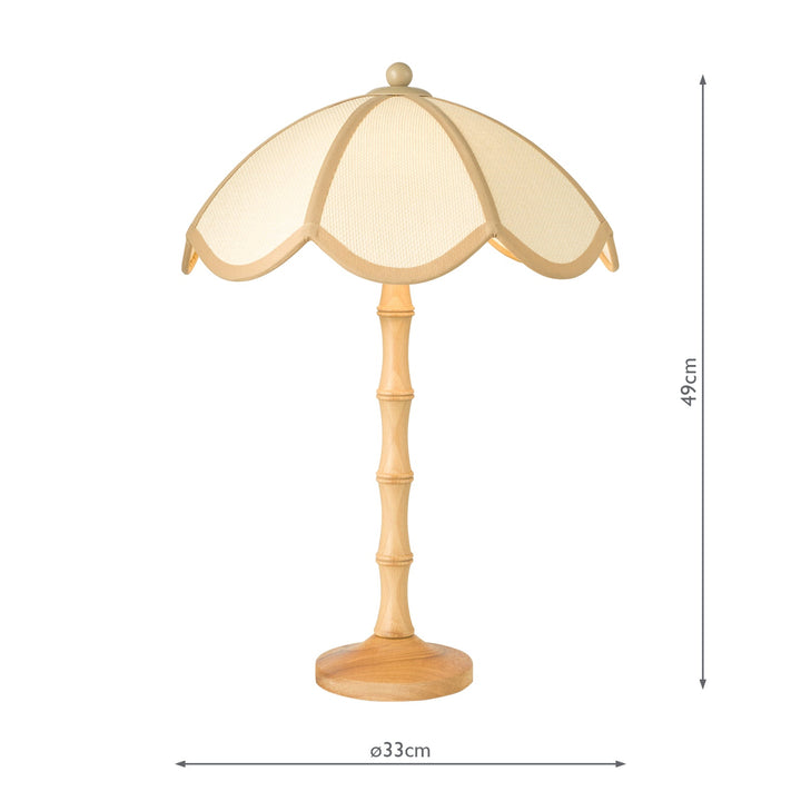 Dar GIU4229 Giuliana 2 Light Table Lamp Natural Wood and Natural Wood