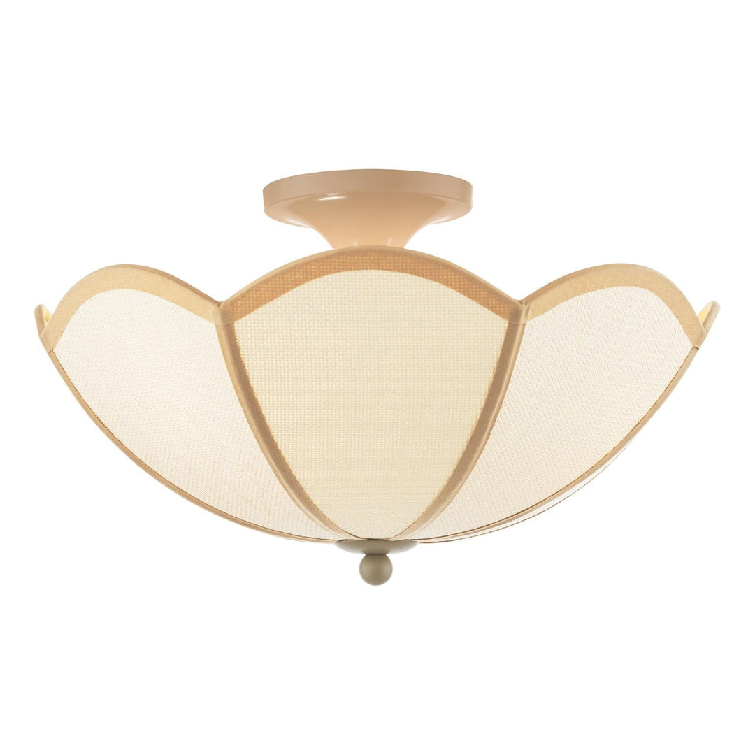 Dar GIU5329 Giuliana 3 Light Semi-Flush Natural Wood and Satin Taupe