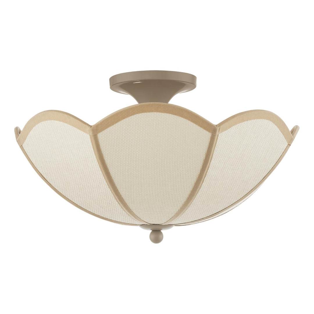Dar GIU5329 Giuliana 3 Light Semi-Flush Natural Wood and Satin Taupe