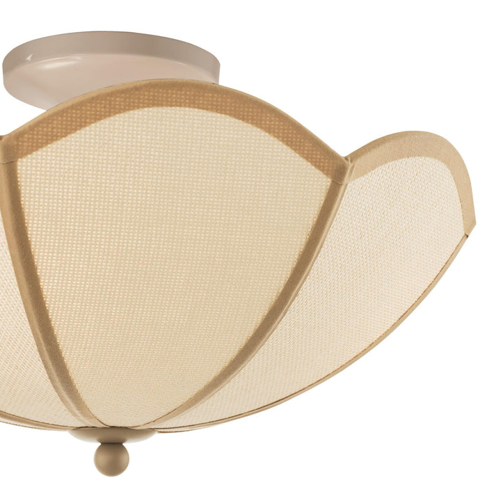 Dar GIU5329 Giuliana 3 Light Semi-Flush Natural Wood and Satin Taupe