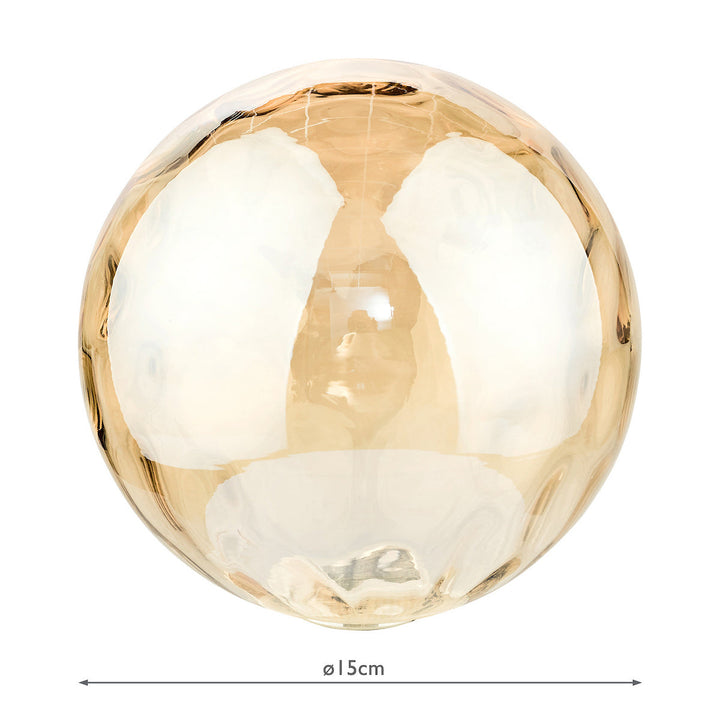 Dar GL11 Mix &amp; Match Amber Dimpled Glass G9 15cm Shade Only (S)