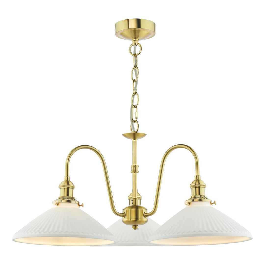 Dar SPB0340 3 Light E14 Armed Suspension Natural Brass