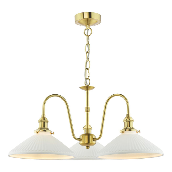 Dar SPB0340 3 Light E14 Armed Suspension Natural Brass