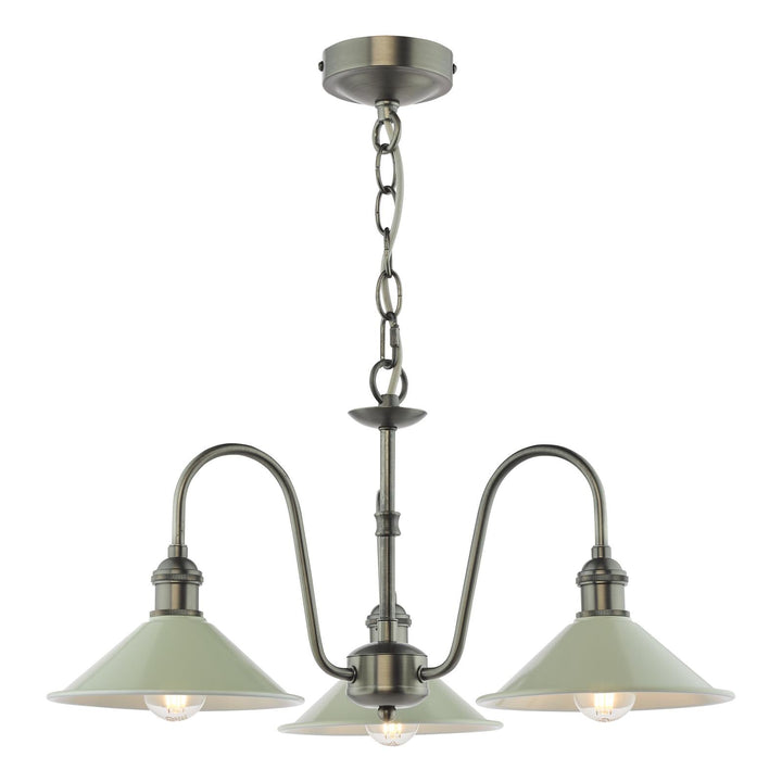 Dar SPB0361 3 Light E14 Armed Suspension Antique Chrome