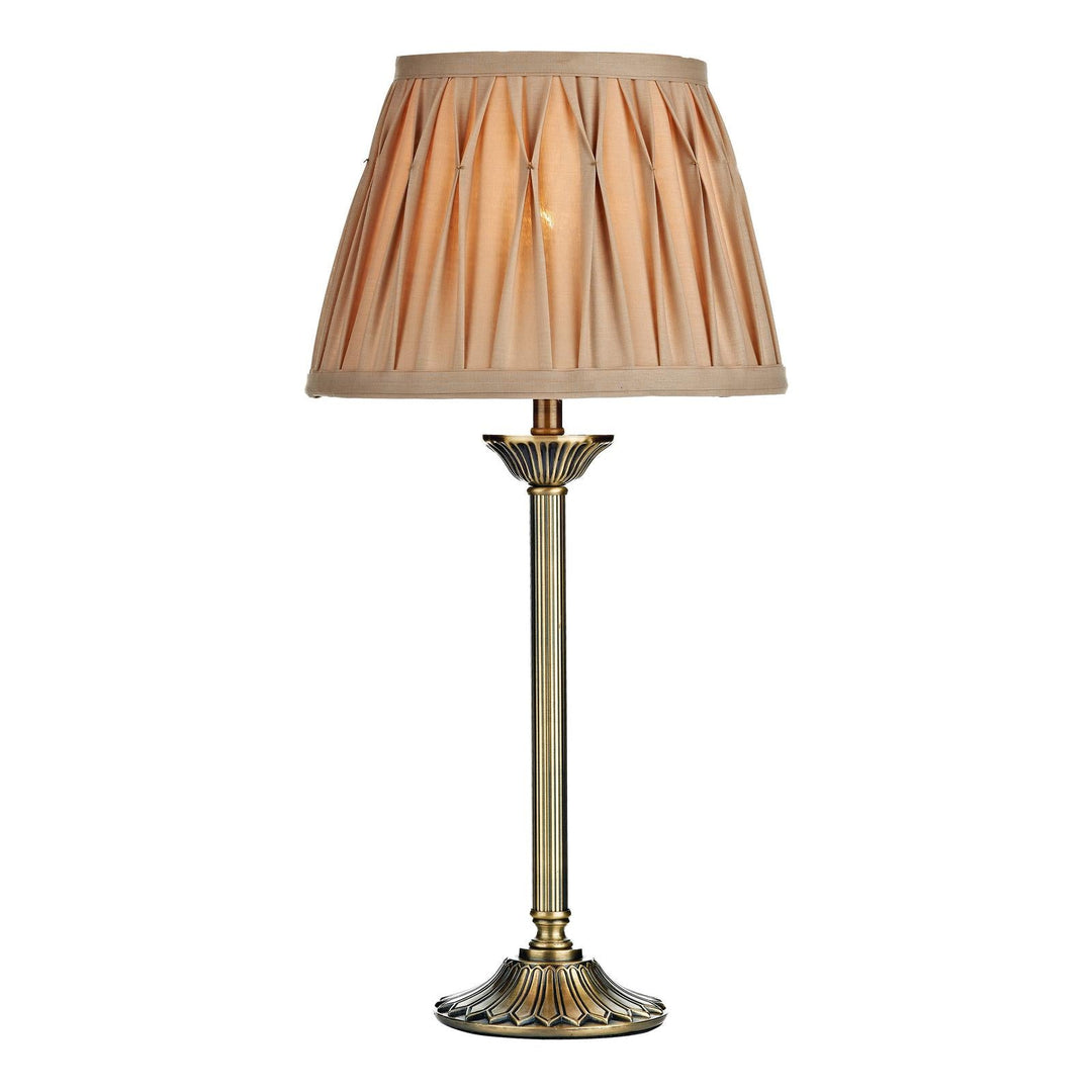 Dar HAT4275 Hatton Table Lamp Antique Brass With Shade