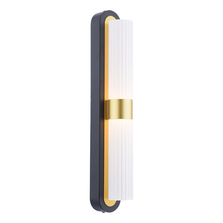 Dar HES0954 Hessel 2 Light Wall Light Matt Black and Satin Gold LED