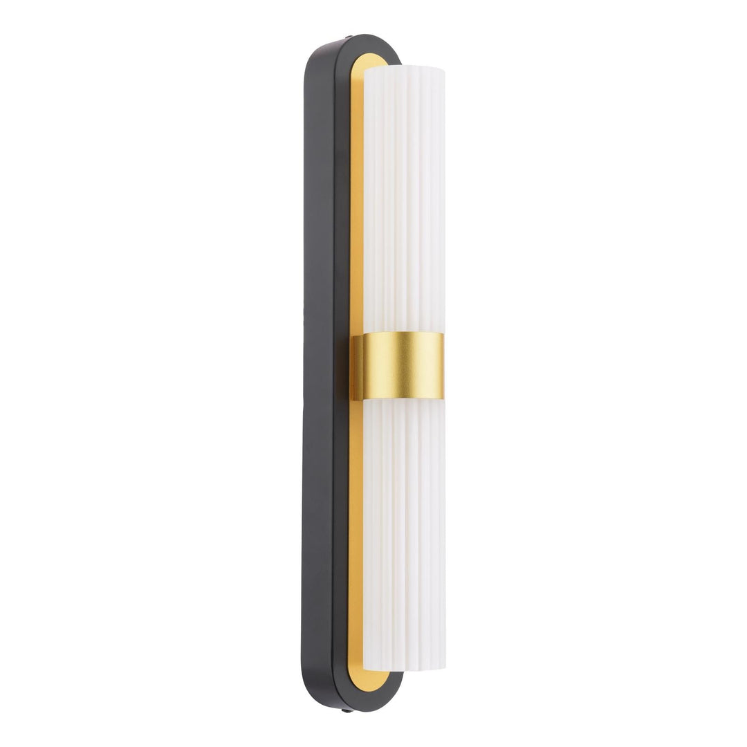Dar HES0954 Hessel 2 Light Wall Light Matt Black and Satin Gold LED