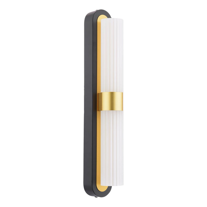 Dar HES0954 Hessel 2 Light Wall Light Matt Black and Satin Gold LED