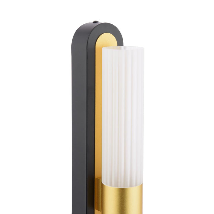Dar HES0954 Hessel 2 Light Wall Light Matt Black and Satin Gold LED