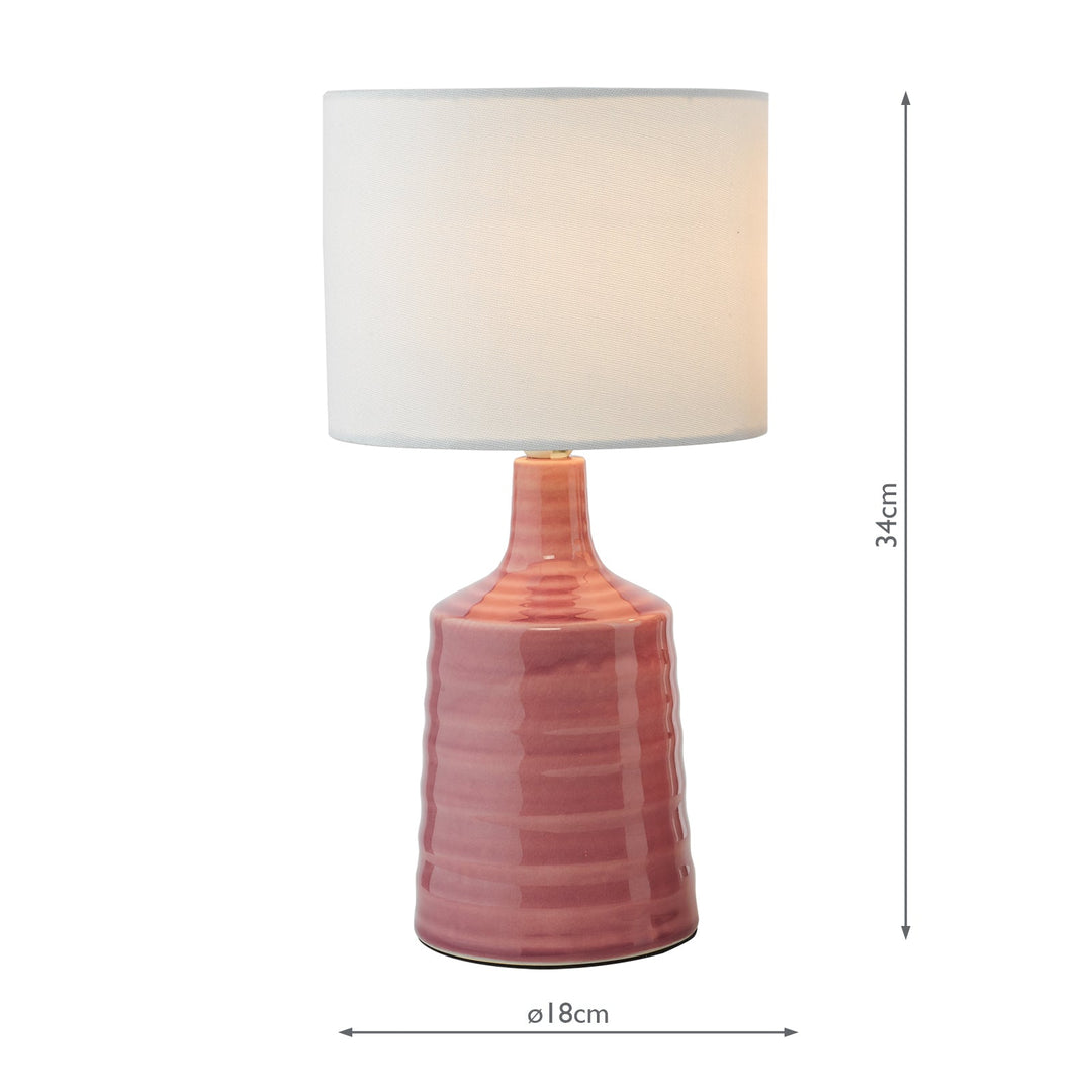 Dar INC4003 Inci Twin Pack Table Lamp Pink With Shade