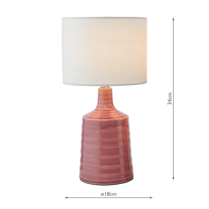 Dar INC4003 Inci Twin Pack Table Lamp Pink With Shade