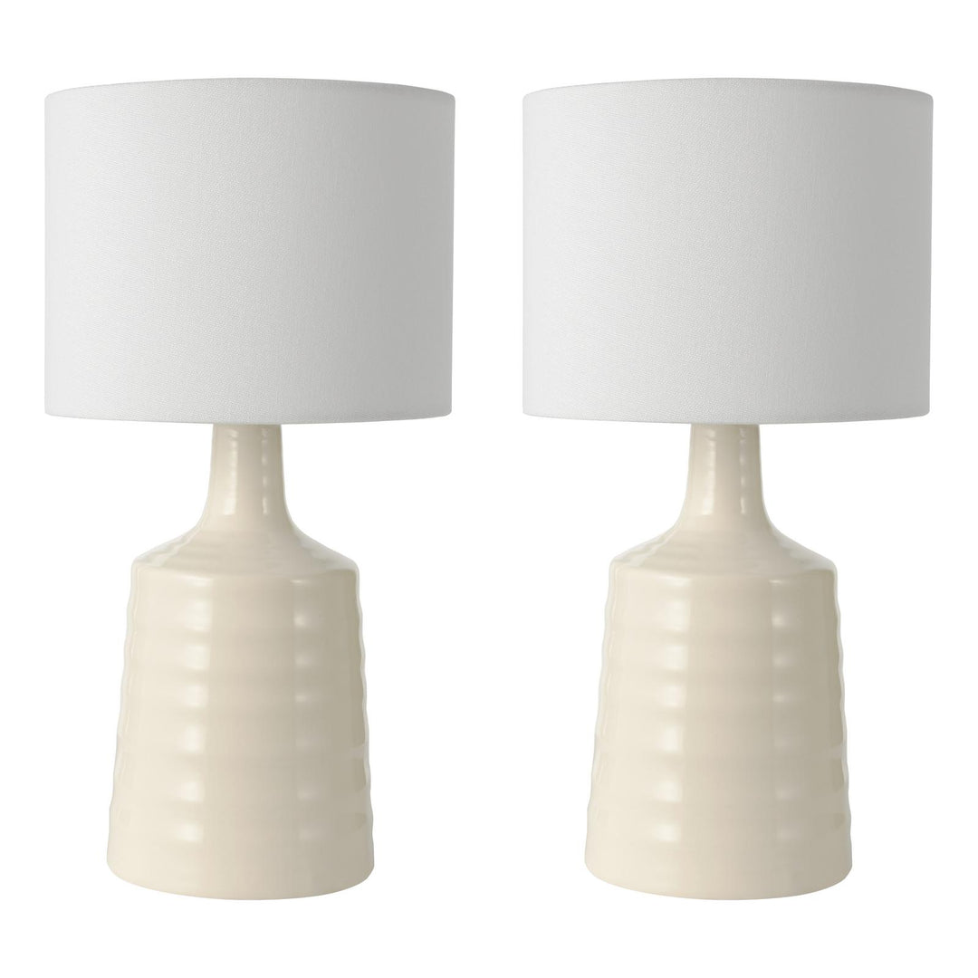 Dar INC4033 Inci Twin Pack Table Lamp Cream With Shade
