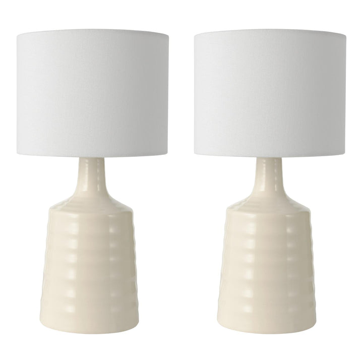 Dar INC4033 Inci Twin Pack Table Lamp Cream With Shade