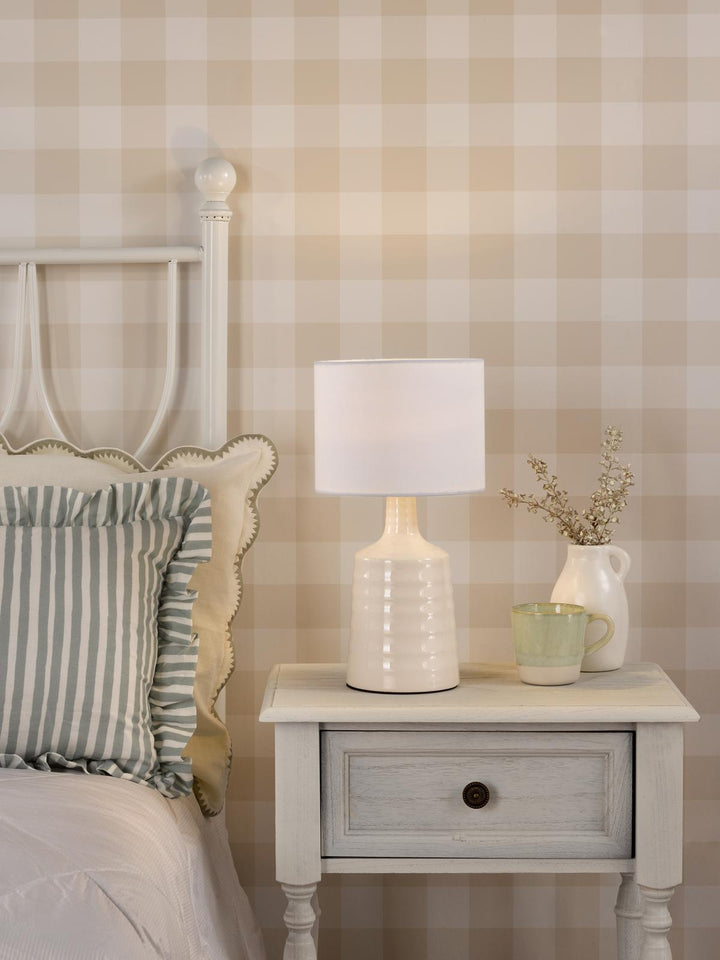 Dar INC4033 Inci Twin Pack Table Lamp Cream With Shade