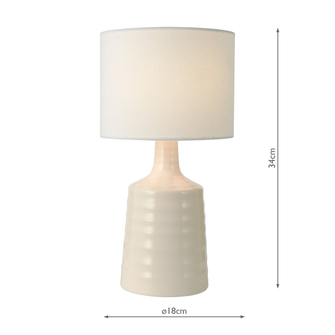 Dar INC4033 Inci Twin Pack Table Lamp Cream With Shade