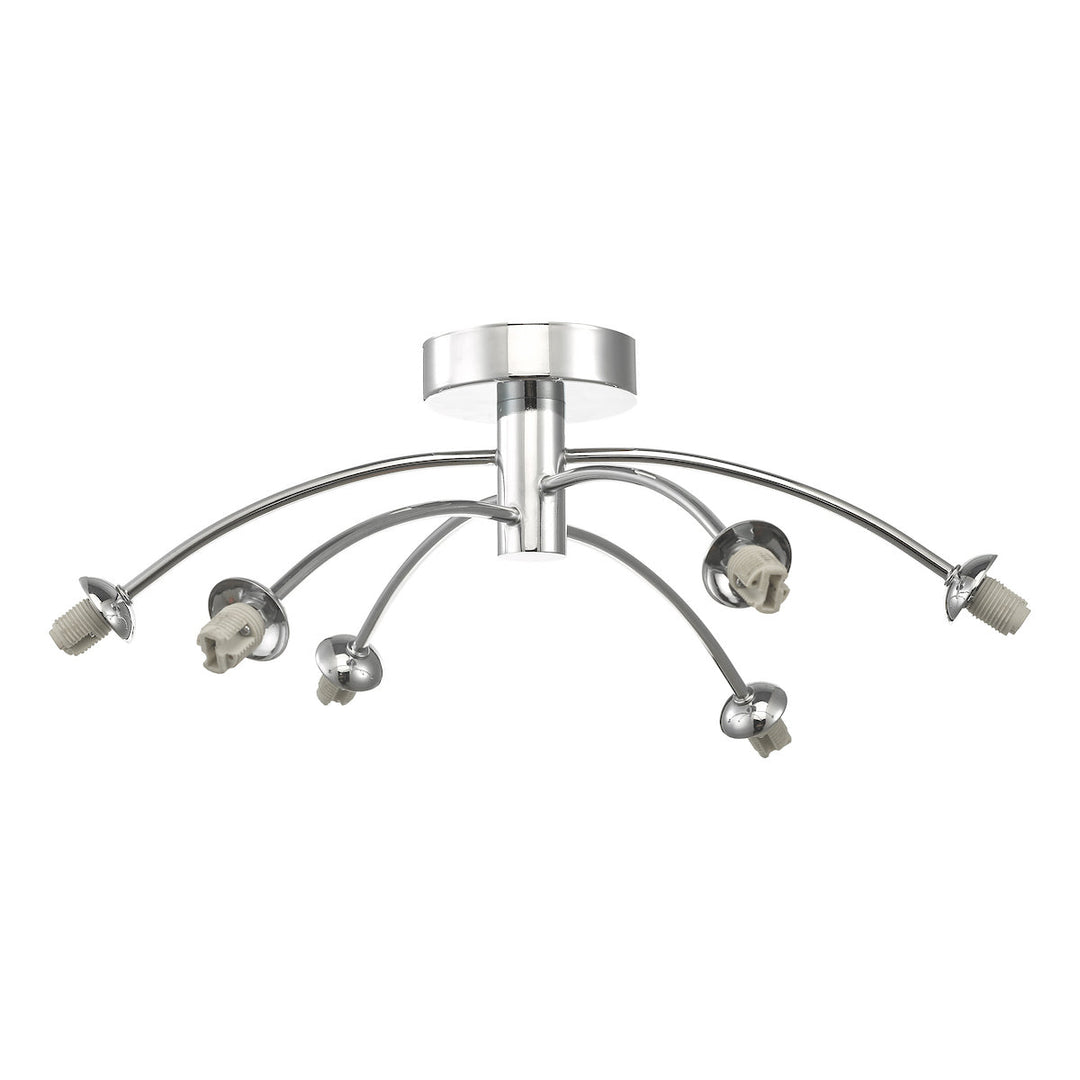 Dar IZZ0650-F Izzy 6 Light Semi-Flush Polished Chrome Fitting Only (S)