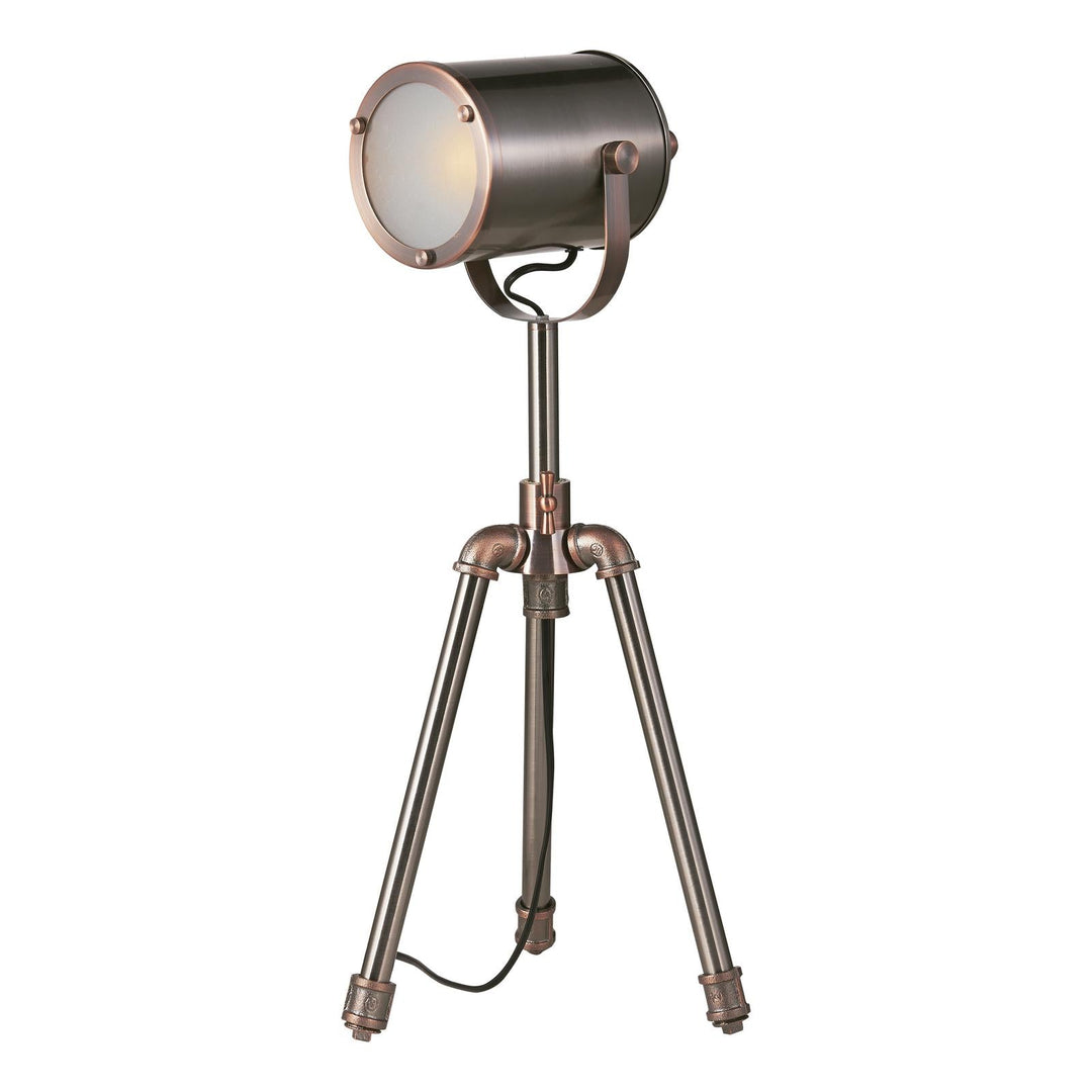 Dar JAK4021 Jake Desk Lamp Aged Silver and Antique Copper